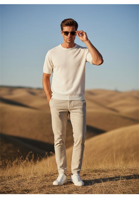 Daniele Fiesoli Men's Crepe Cotton Crewneck T-Shirt in White DANIELE FIESOLI |  | 03070001